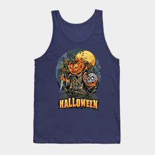 HALLOWEEN PUMPKIN & SKULL DESIGN Tank Top